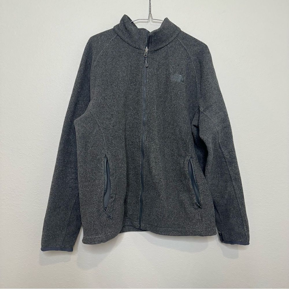 The North Face Mens Size Large Gray Jacket Full Zip Fleece Hiking Outdoor‎